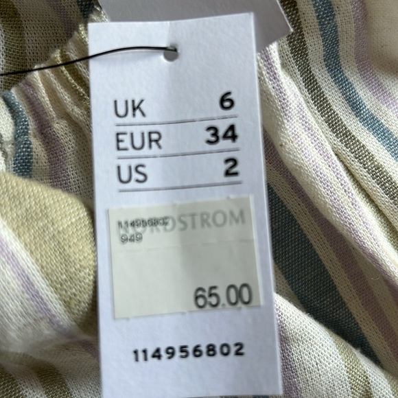NWT Topshop Linen Pastel Stripe Romper | Linen Romper | Pastel | Topshop - Picture 8 of 9